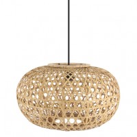 Distribuidor - Lâmpadas Diversas | Colgantes Rustica | COLGANTE BAMBU PONTE NEG/NATURAL 1XE27 REGX50X50CM Ref: 222895086